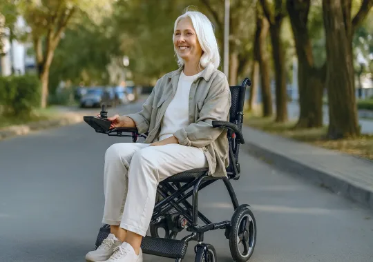 silla de ruedas eléctrica de fibra de carbono