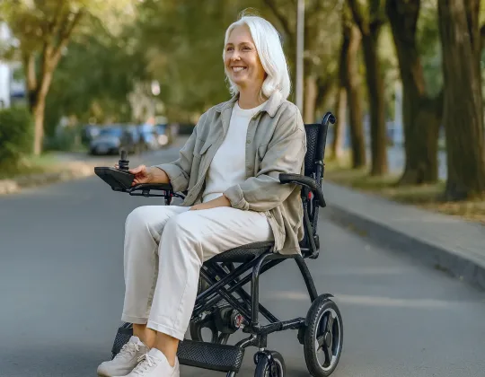 silla de ruedas eléctrica de fibra de carbono